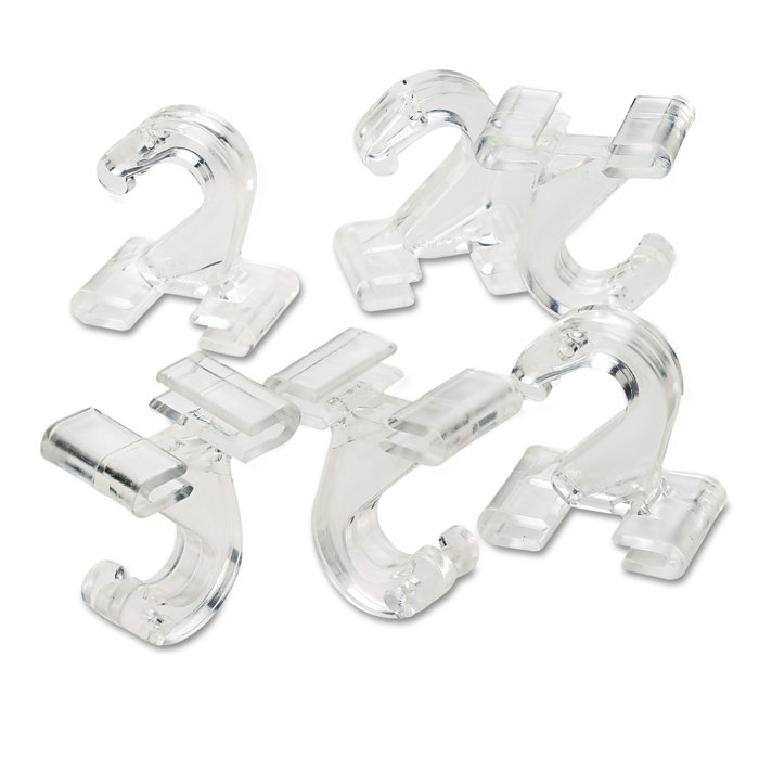 Adams Mfg. Corp. Clear Plastic Ceiling Hooks, 5/16 X 3/4 X 13/8, 6